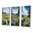 thumbnail image 3 of Designart "In Pasture Countryside Sheep painting" Landscape & Nature Framed Wall Art Set Of 3 - Green Countryside Frame Gallery Wall Set For Home Decor, 3 of 6