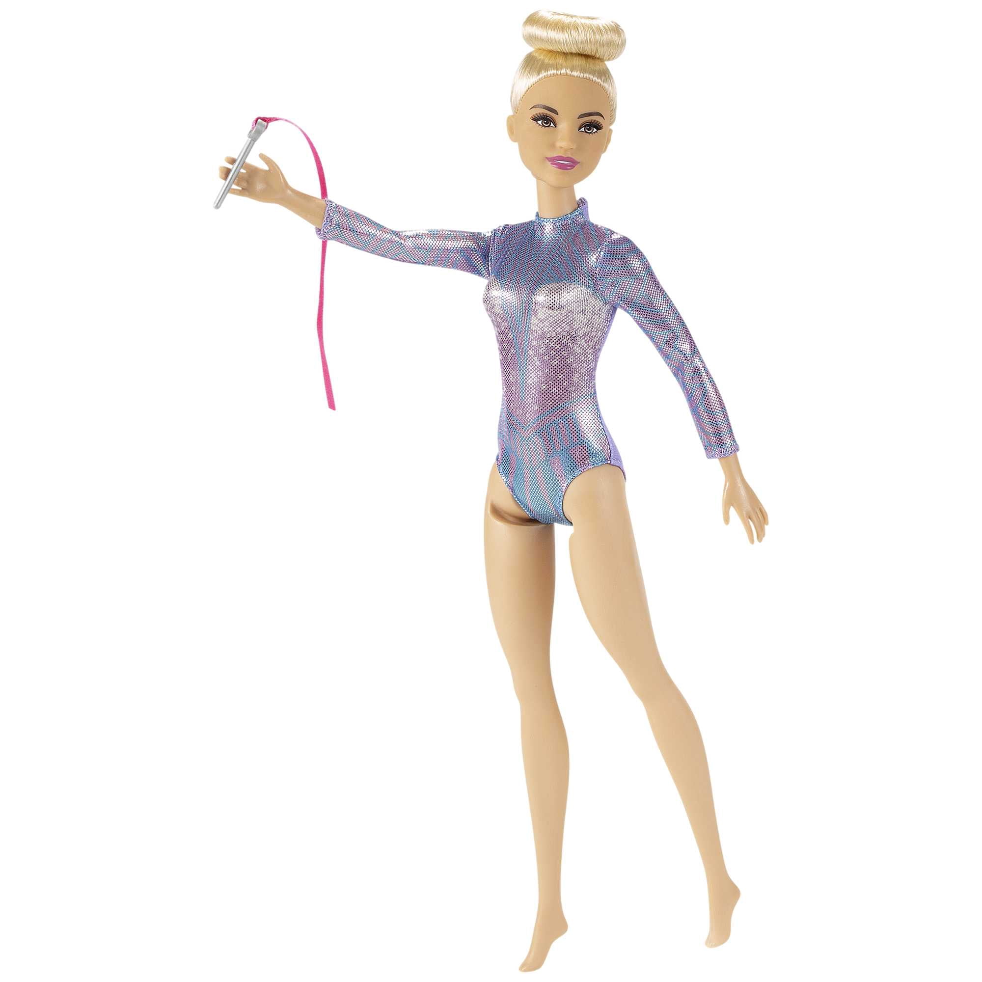 Barbie Poupée Gymnaste rythmique blonde, 30,40 cm, justaucorps