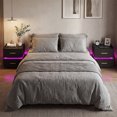 thumbnail image 4 of Costway 1 PCS Nightstand with Charging Station,LED Bedside Table with 2 Storage Drawers,Black, 4 of 10