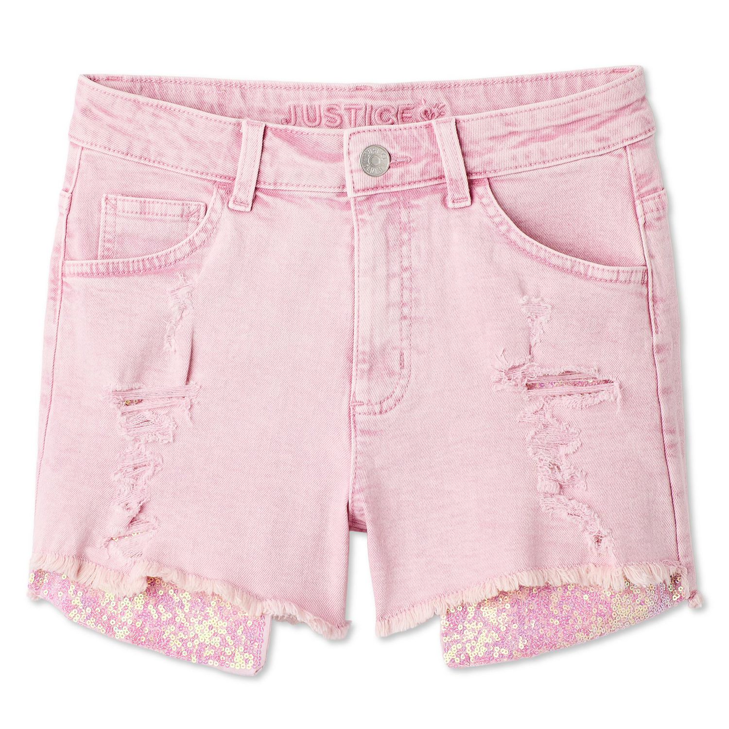 Short en jean avec poche à paillettes Justice pour filles