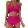 thumbnail image 1 of Gupgi Hauts de Bikini à Bretelles Spaghetti pour Femmes + Culottes de Bikini Imprimé Léopard, 1 of 6