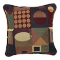 thumbnail image 1 of 18-inch Double-corded Square Patterned Jacquard Chenille Throw PIllow with Insert - Kaleidoscope, 1 of 1