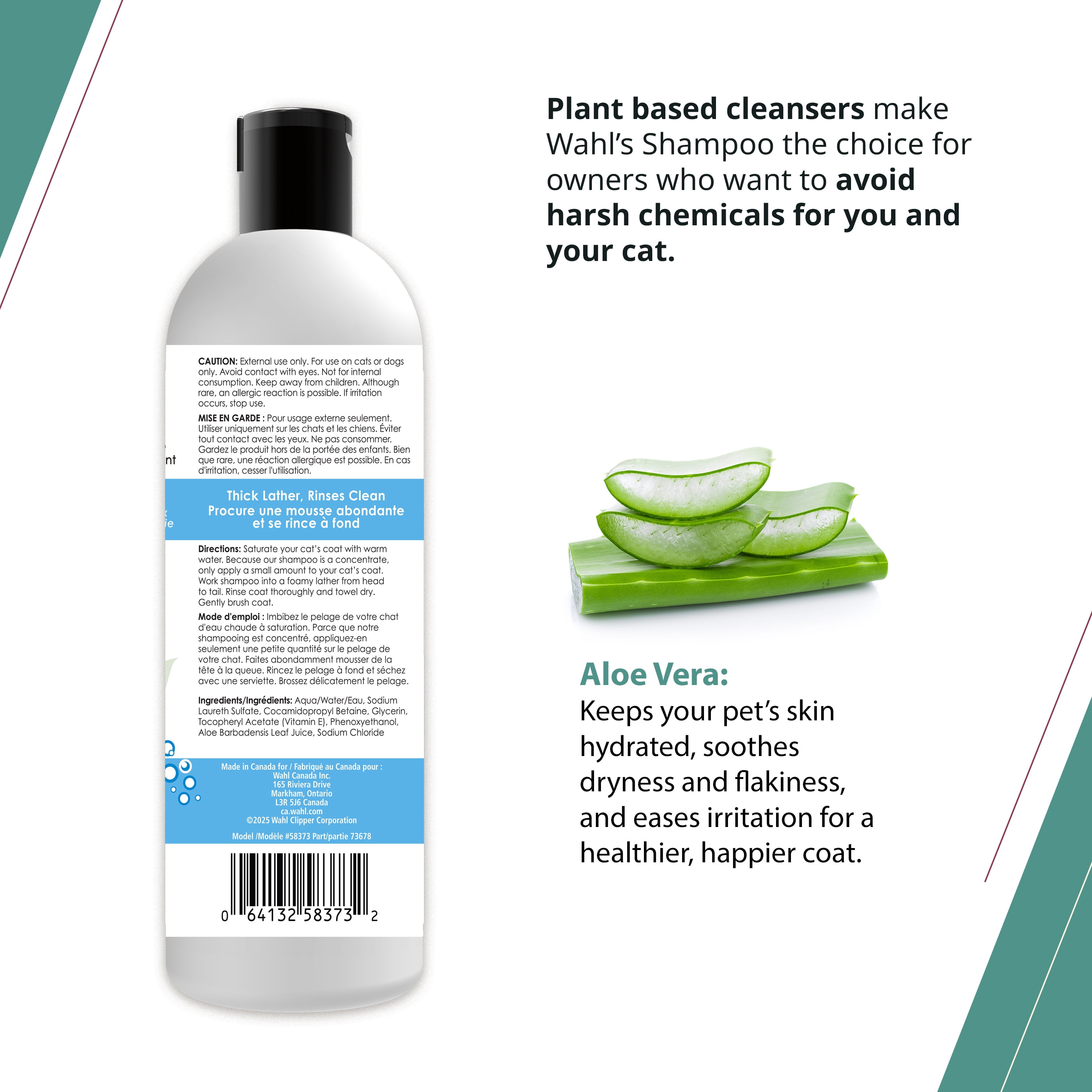 Wahl Shampooing pour Chat à Peau Sensible, 455mL
