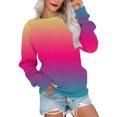 thumbnail image 1 of Liquidation à 50 % Chandail Surdimensionné pour Femmes 2023 Col Rond Mode Décontractée Manches Longues Chandail Imprimé Hauts Blouse, 1 of 3