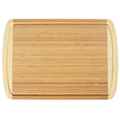 Totally Bamboo Kona Bamboo Carving & Cutting Board with Juice Groove, 18" x 12-1/2", Natural Two Tone