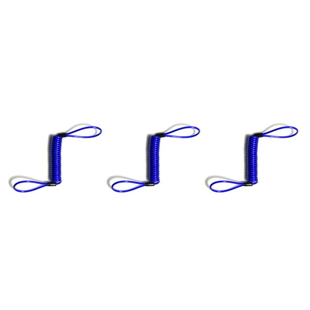 mmirethe Motorcycle Anti-lost Security Alarm Spring Ropes Lanyards Portable Scooter Reminder Cables Accessories 1.38 Meters Blue 3Set