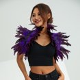 thumbnail image 3 of Fortune Cape Gothique à Plumes pour Femmes Halloween Cosplay Fête Châle à Lacets Boléro, 3 of 8