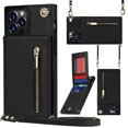 thumbnail image 1 of Wallet Case for iphone PU Zipper Wallet Smartphone Case with Card Holder & Shoulder Strap, 1 of 3