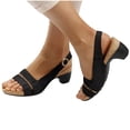 thumbnail image 4 of LSLJS Sandales Compensées pour Femmes Couleur Unie à Bride à la Cheville Sandales à Talons Bas Sandales à Bout Ouvert Style Bouche de Poisson, 4 of 4