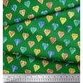 thumbnail image 2 of Soimoi Green Rayon Fabric Diamond Geometric Printed Fabric 1 Yard 42 Inch Wide, 2 of 5