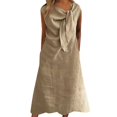 thumbnail image 2 of Ovzne Robes pour Femmes 2025 Robe de Plage Camisole Décontractée pour Femmes Col en U Régulière Plissée Robe Multicolore Jupe Longue Robe pour Femmes à Manches Courtes Liquidation, 2 of 4
