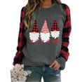 thumbnail image 1 of xiaxaixu T-shirt Imprimé de Noël pour Femmes, Pull-Over Patchwork à Manches Longues, 1 of 10