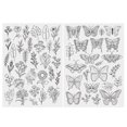 thumbnail image 1 of 2 Sheets Water Soluble Embroidery Stabilizer DIY Stick Stitch Embroidery Paper with Pre-Printed Flowers Leaves Animals Pattern Beginners Sewing Lover Gift, 1 of 8