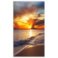 thumbnail image 2 of Coucher de Soleil Jaune sur une Plage Lugubre - Impression sur Toile de Plage Moderne, 2 of 3