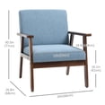 thumbnail image 3 of HOMCOM Modern Accent Chair with Cushioned Seat and Rubberwood Arms, 3 of 10
