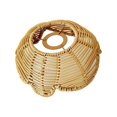thumbnail image 4 of Lotus Shape Rattan Lamp Shade Ornament Handmade Light Fixture Shade Ceiling Pendant Light Cover for Dining Room Restaurant Bedroom Teahouse Brown, 4 of 8