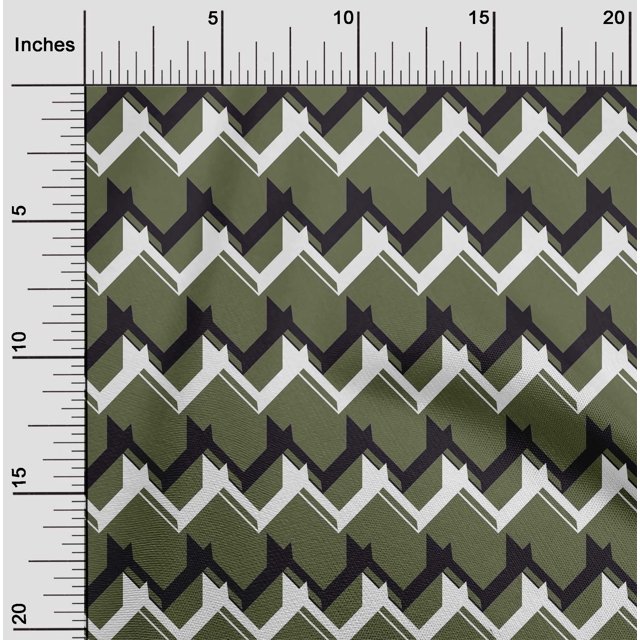 oneOone Cotton Poplin Fabric Chevron Geometric Print Fabric By Yard 56 Inch Wide