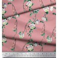 thumbnail image 2 of Soimoi Poly Georgette Fabric Leaves & Peony Floral Decor Fabric Printed Yard 52 Inch Wide, 2 of 5