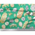 thumbnail image 2 of Soimoi polyester Crepe Fabric Lemon Slice Jar,Cucumber & Ginger Vegetable Decor Fabric Printed Yard 52 Inch Wide, 2 of 3