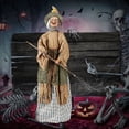 thumbnail image 2 of Sorcière Debout Animée d'Halloween Format Grand Sorcière Animatronique avec Phrases Préenregistrées Bras Articulés Rouges Lumineux Idéale pour la Déco Effrayante des Fêtes d'Halloween Accessoire Intérieur/extérieur, 2 of 5