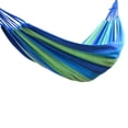 thumbnail image 3 of Hamacs Hamac de Camping Double Hamac Portable avec 2 Sangles de Fixation Hamac en Tissu à Rayures Colorées pour Intérieur Extérieur, 3 of 8