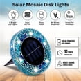 thumbnail image 3 of Bell + Howell 6 LED Round Blue Mosaic Solar Powered Disk Lights - 8 Pack with Auto On/Off for Garden and Lawn, 3 of 8