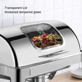 thumbnail image 3 of Chafing Dish Rectangular Visible Glass Straight Leg Chafer Warmer for Heated for Cooking Restaurant Rectangle Dinner Stove Lid for Hotel Buffet Restaurant, 3 of 7