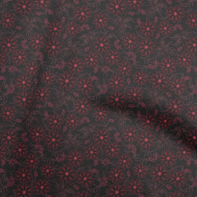 oneOone Rayon Red Fabric Floral Sewing Craft Projects Fabric Prints By Yard 56 Inch Wide