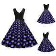 thumbnail image 1 of Kcodviy Robe Vintage d'Été à Pois pour Femme Grande Taille, Belles Robes Imprimées Sans Manches, Robe de Soirée Décontractée pour Femme, Robe de Bal, 1 of 5