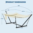 thumbnail image 2 of IdealHouse 2 Person Hammock with Stand for Outside, Double Hammock with Stand and Pillow, Max 450 Lbs Capacity with Balance Rope, Large Hammock for Outdoor Patio Backyard Poolside, 2 of 7