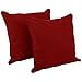 thumbnail image 3 of 25-inch Double-corded Solid Twill Square Floor Pillows with Inserts (Set of 2), Ruby Red, 3 of 4