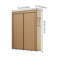 thumbnail image 3 of Coffee Dustproof Closet Wardrobe Multifunctional Fabric Storage Cabinet Assembly Organizer For Home Bedroom Portable Space Saving Storage Solution Easy Setup W-865 Coffee, 3 of 6