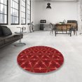 thumbnail image 4 of Ahgly Company Tapis d'Intérieur Ronds Transitionnels Rouges Lavables à la Machine, 3 Pieds Rond, 4 of 7