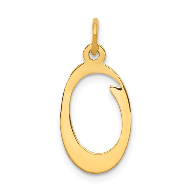 Diamond2Deal 14K Pendentif Charme Initiale Lettre O en Or Jaune pour Femmes