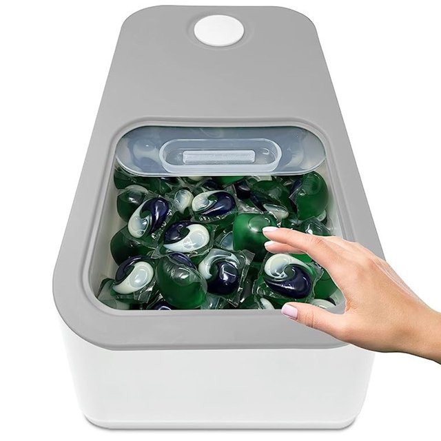 Laundry Detergent Container, Large Capacity Plastic Multifunctional Elegant Laundry Pod Storage Container for Home