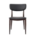 thumbnail image 3 of Sammy PU Faux Leather Dining Chair in Grey with Metal Black Frame, Side Dining Chair, Armless Chair Set 2, 3 of 4