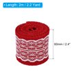 thumbnail image 2 of Unique Bargains Ruban en Toile de Jute 2,4 Pieds de Large 2,2 Yards Rouleau de Dentelle Blanche Tissu d'Emballage Rouleau Rouge 2 Pcs, 2 of 6