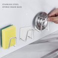thumbnail image 4 of Torubia Adhesive Sponge Holder Sink Caddy for Kitchen Accessories - SUS304 Stainless Steel Rust Proof Waterproof, Quick Drying (2 Pack), 4 of 6