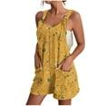 thumbnail image 1 of Penkiiy Combinaison Sans Manches à Imprimé Drapeau des États-Unis pour Femme, Jaune, P, 1 of 6