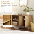 thumbnail image 4 of HOMCOM Buffet Bohème avec Portes en Rotin et Tablette Ajustable Bois Naturel, 4 of 10