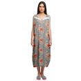 thumbnail image 1 of Moomaya Printed Womens Button Placket Mid Long Nightdress Cotton Night Gown, 1 of 5