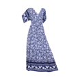 thumbnail image 1 of 2025 Robe à Bretelles à Col en V pour Femmes Robe Longue à Fleurs Robe Portefeuille Sans Manches pour Femmes Été Bohème Plage Longue, 1 of 6
