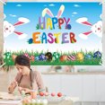thumbnail image 4 of Lksixu Easter Decorations Easter Banner Holiday Decorations Eggs Bunny Banner Cloth Holiday Party Photo Background Easter Ornaments Spring Decor for Party Holiday, 4 of 4