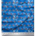 thumbnail image 1 of Soimoi Moss Georgette Fabric Check,Tropical Leaves & Flamingo Bird Print Fabric by Yard 42 Inch Wide, 1 of 1