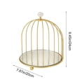 thumbnail image 3 of FcBaudy Wrought Iron SingleTier Gold Birdcage Dessert Stand Cake Tray Snack Rack Kitchen Tableware Cup Tea Break Display Bathroom Cosmetics Display Stand Metal Birdcage Storage Rack, 3 of 6