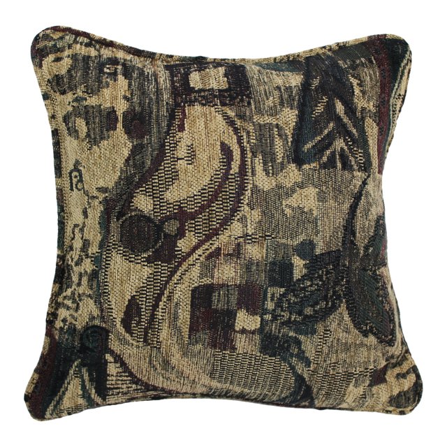 18-inch Double-corded Square Patterned Jacquard Chenille Throw PIllow with Insert - Antiquity