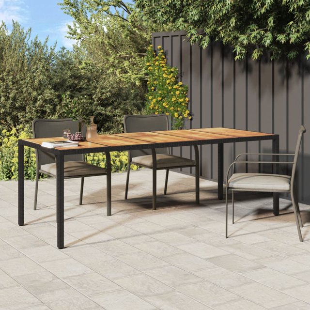 vidaXL Table de Jardin Noire 250x100x75 cm en Rotin Poly