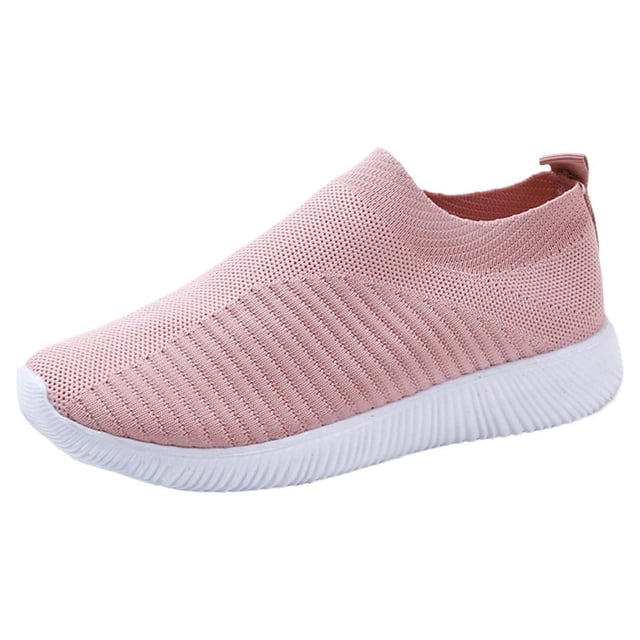 XIAQUJ Chaussures de Course Semelles en Maille Extérieur Femmes à Enfiler Chaussures de Sport Confortables Chaussures Décontractées pour Femmes Espadrilles Mode pour Femmes Rose 8.5(41)
