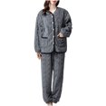 thumbnail image 2 of Couples Women Button Warm Winter Flannel Pajamas Set Long Sleeve Long Pant, 2 of 6