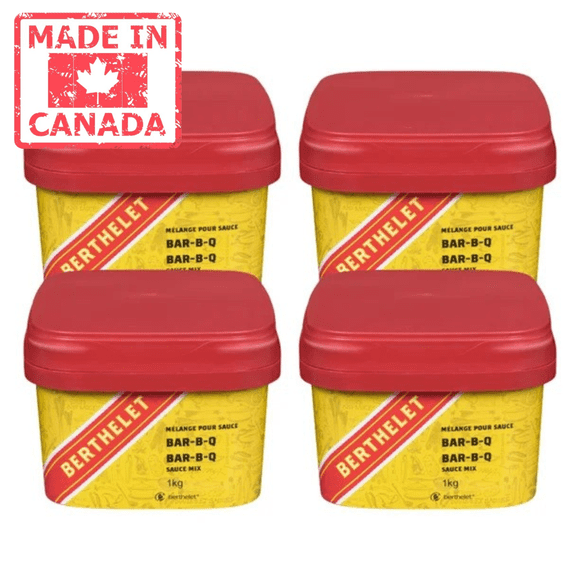 Berthelet Mélange pour Sauce Bar-B-Q, Base de BBQ Authentique de Style Rôtisserie Canadienne, Qualité Professionnelle pour Services Alimentaires, Pochette à Haut Rendement 1 kg (2,2 Lb)